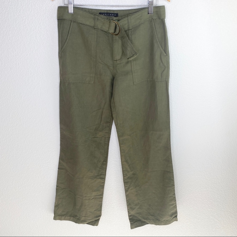 NWOT Sanctuary Green Cargo Belted Utility Pants